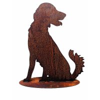 Rostfigur Jagdhund Hund H:75 cm auf Platte - Rost Design, Dekofigur für den Garten, Gartendeko, Metalldeko