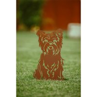Rostfigur Hund "Bello" H: 40cm auf Standplatte - Rost Design, Dekofigur für den Garten, Gartendeko, Metalldeko
