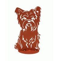 Rostfigur Hund "Bello" H: 40cm auf Standplatte - Rost Design, Dekofigur für den Garten, Gartendeko, Metalldeko