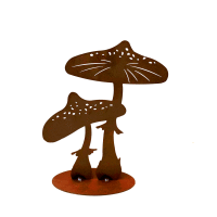 Rostfigur kleine Fliegenpilze H: 32 cm - Pilz im Rost Design, Dekofigur für den Garten, Gartendeko, Metalldeko