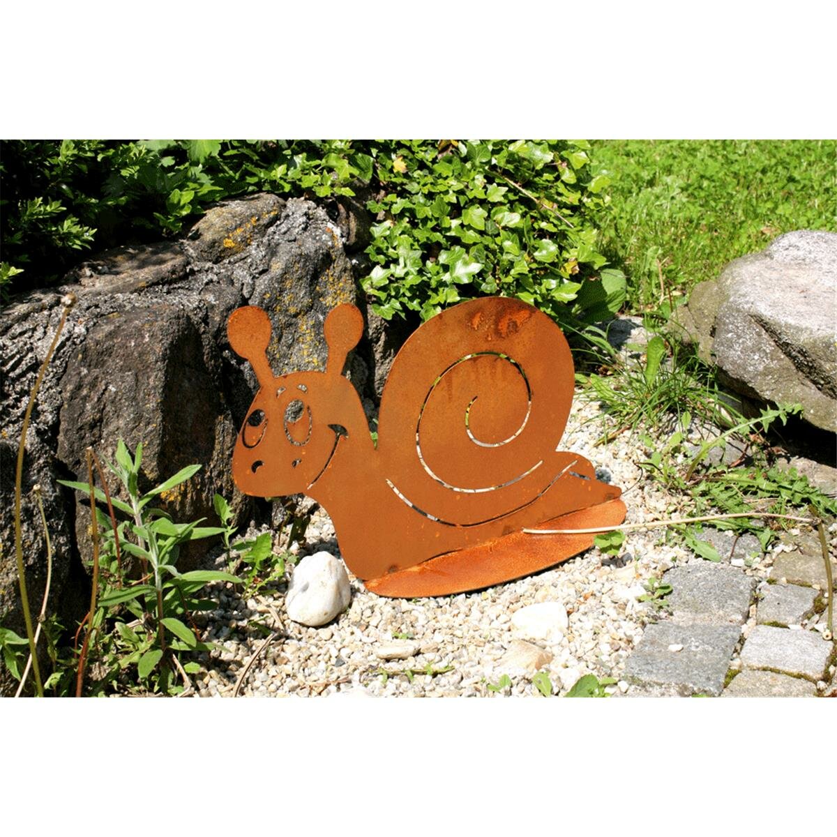 Rostfigur Schnecke H 15cm Rost Design, Dekofigur für den Garten, G
