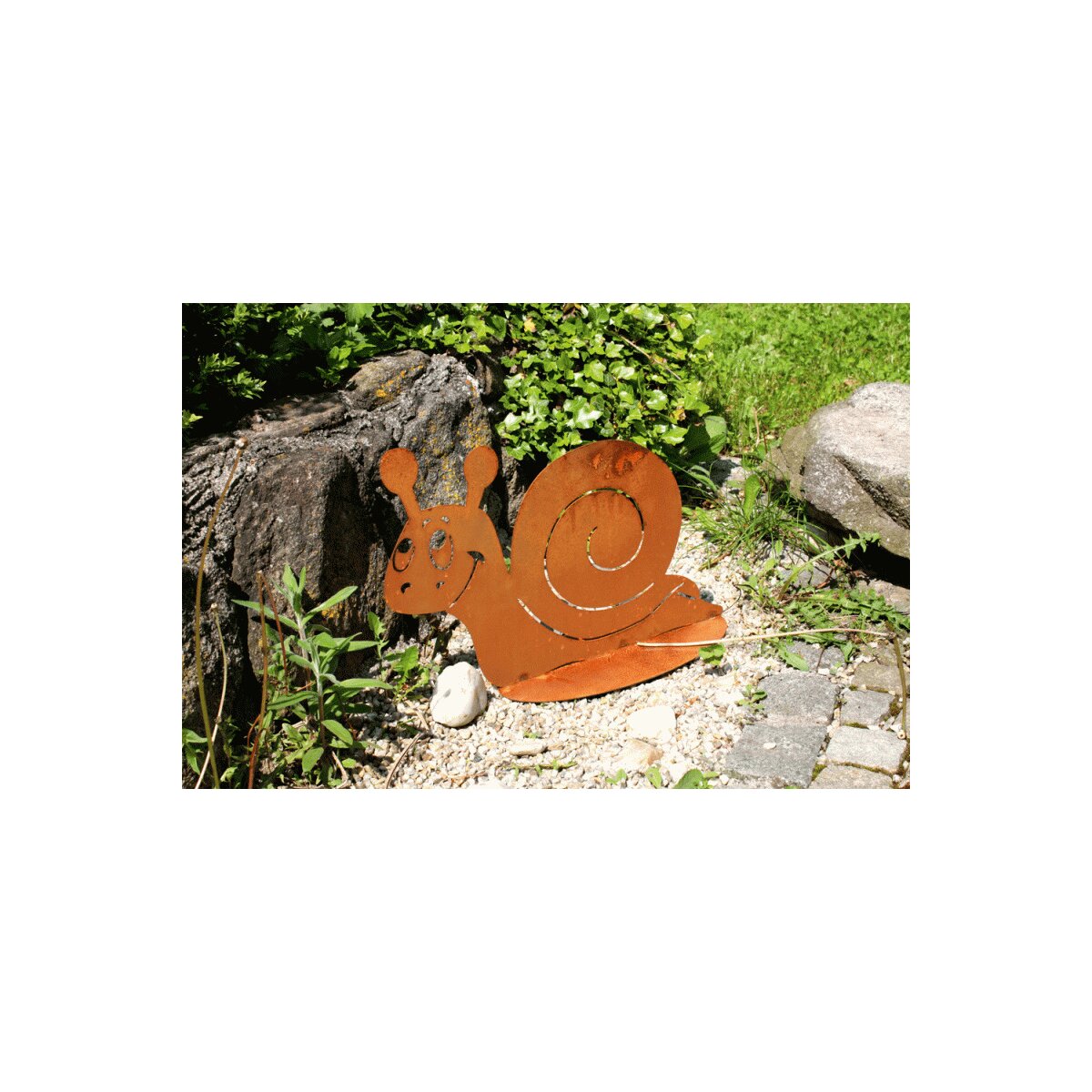 Rostfigur Schnecke H 15cm Rost Design, Dekofigur für den Garten, G