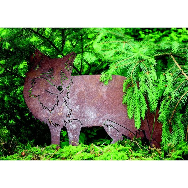 Rostfigur Fuchs H 34cm Rost Design, Dekofigur für den Garten, Gart