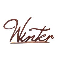 Rostfigur Schriftzug Winter auf Platte L: 59cm - Deko...