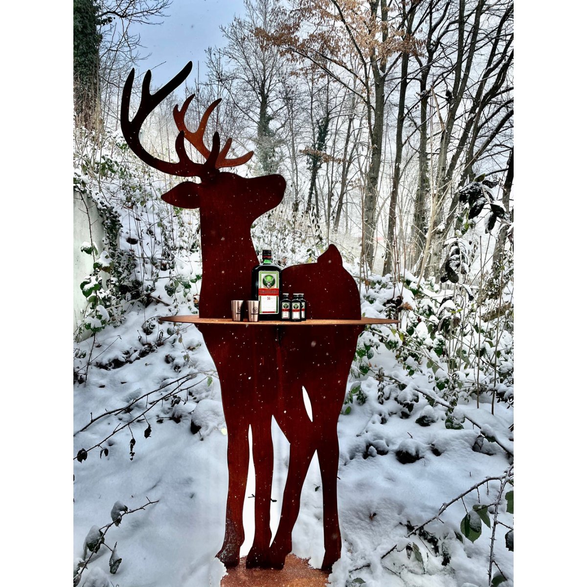 Rostfigur Hirsch groß, H 100 cm Rost Design, Dekofigur für den Gar