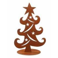 Rostfigur Weihnachtsbaum auf Platte H: 40cm - Deko...