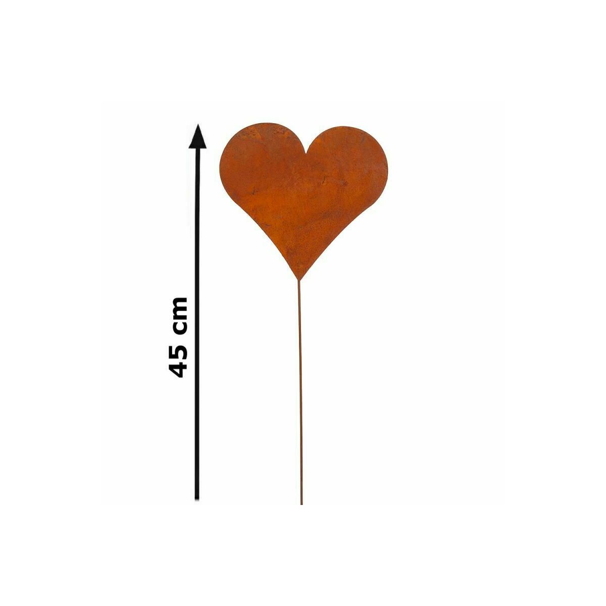 Gartenstecker Herz 42 cm im Rost Design Rostfigur für den Garten, G