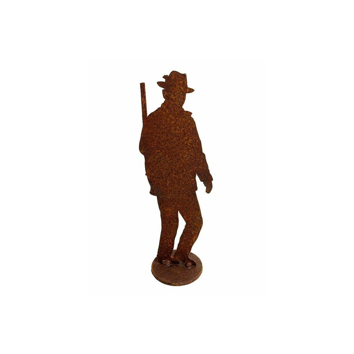 Rostfigur Jäger mit Jagdgewehr H 20cm Rost Design, Dekofigur für d