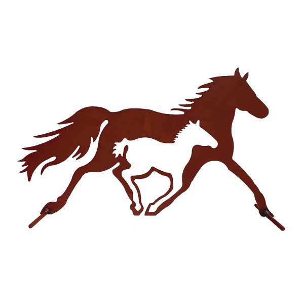 Rostfigur Pferd, trabende Stute H: 24cm - Rost Design, Dekofigur für den Garten, Geschenk für Reiter, Gartendeko