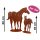 Rostfigur Pferd Stute mit Fohlen, 2er Set - Rost Design, Dekofigur für den Garten, Gartendeko, Geschenk für Reiter
