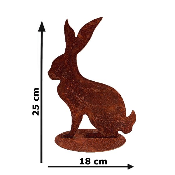 Dekofigur Hase im Rost Design H: 25cm - Gartendeko Ostern, Osterhase für den Garten, Frühlingsdeko, Rostfigur