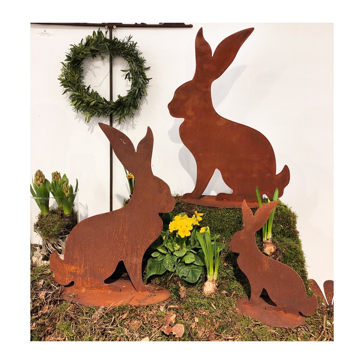 Dekofigur Hase im Rost Design H 40cm Gartendeko Ostern, Osterhase