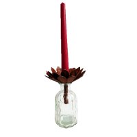 Rostfigur Blüte als Kerzenhalter für Stabkerzen - Rost Design, Dekofigur für den Garten, Gartendeko, Metalldeko