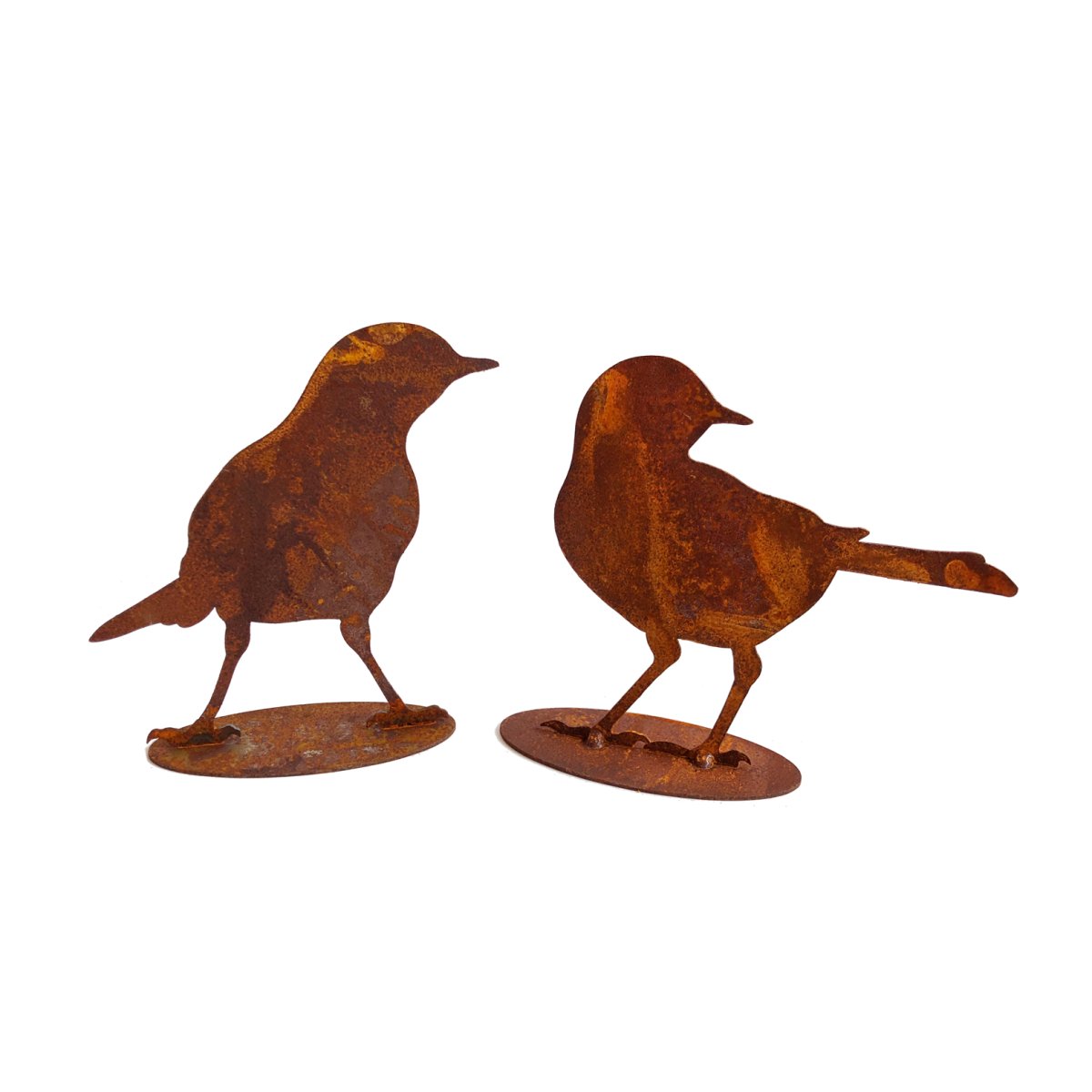 Rostfigur Vogel Amsel im 2er Set Rost Design, Dekofigur für den Gar