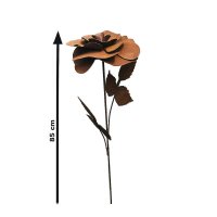 Große Rose 85 cm im Rost Design - Gartenstecker,...