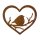 Herz mit Vogel 18x16 cm zum Hängen im Rost Design - Rostfigur, Gartendeko Vögel
