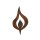 Rostfigur Kerzenflamme mit Spieß, H: 10 cm - Rostdeko, Rost Flamme, Deko Brennholz, Advent