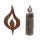 Rostfigur Kerzenflamme mit Spieß, H: 15 cm - Rostdeko, Rost Flamme, Deko Brennholz, Advent