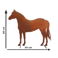 Rostfigur Pferd H: 50cm, Gartendeko, Metallfigur Pferd im...
