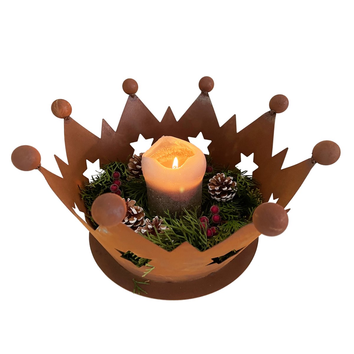 Sternen Krone D 33 cm im Rost Design Rostfigur Advent, Gartendeko
