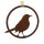 Rostfigur Vogel im Ring, Amsel zum Hängen - Gartendeko, Hängedeko im Rost Design