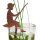 Rostfigur Kleiner Angler Finn H: 30cm sitzend auf dem Steg - Fischer im Rost Design, Dekofigur für den Garten, Gartendeko, Teichdeko, Metalldeko