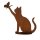 Rostfigur Katze mit Schmetterling auf ausgestreckter Pfote - Rost Design, Dekofigur für den Garten, Gartendeko