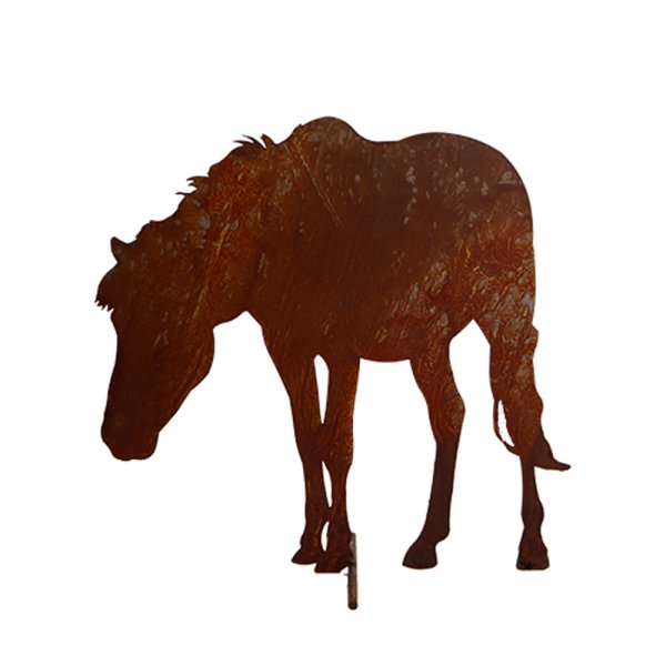 Rostfigur Pferd grasend H: 39cm - Rost Design, Dekofigur für den Garten, Gartendeko, Metalldeko, Terrassendeko