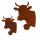 Hängedeko Kuhkopf Trophäe 23x15 cm im Rost Design - Dekofigur Kuh, Rostfigur für den Garten, Gartendeko