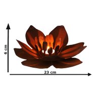 Rostfigur Teelichthalter Blume 23x6 cm im Rost Design -...