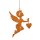 Engel mit Herz zum Hängen 14x17 cm im Rost Design - Rostfigur für den Garten, Gartendeko