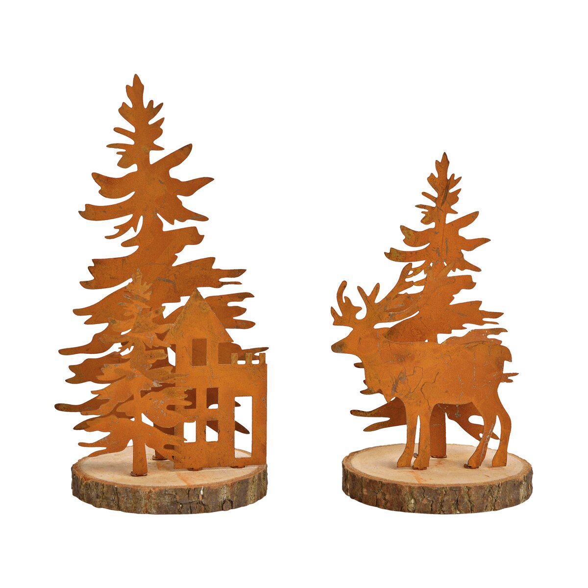 Dekofigur Elch Mit Schild „Frohe Weihnachten“ – Rost-Design, Ca. 69 Cm Hoch, Für Garten & Hof