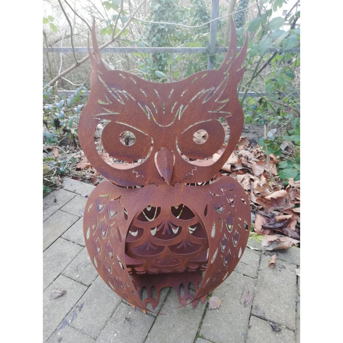 Rostfigur Eule H 62 cm Rost Design, Dekofigur für den Garten, Gart