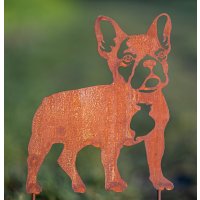 Gartenstecker Hund Bulldogge 52cm im Rost Design -...