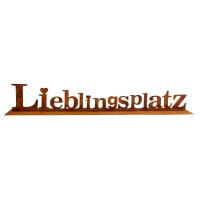 Rostfigur Lieblingsplatz L:64 cm - Schriftzug im Rost...
