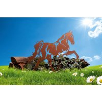 Rostfigur Pferd H: 60cm - Mustang im Rost Design, Dekofigur Garten, Gartendeko, Metalldeko, Terrassendeko