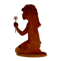 Rostfigur Mädchen mit Blume H: 40cm - Rost Design,...