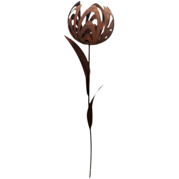 Blume mit Blüte 95 cm im Rost Design - Dekofigur, Rostfigur für den Garten, Gartendeko, Terrassen Deko