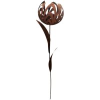 Blume mit Blüte 95 cm im Rost Design - Dekofigur,...
