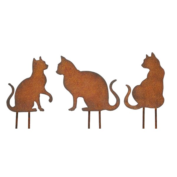 Rostfigur Katze gehend H 20cm, Gartendeko, Metallfigur Katze im Rost