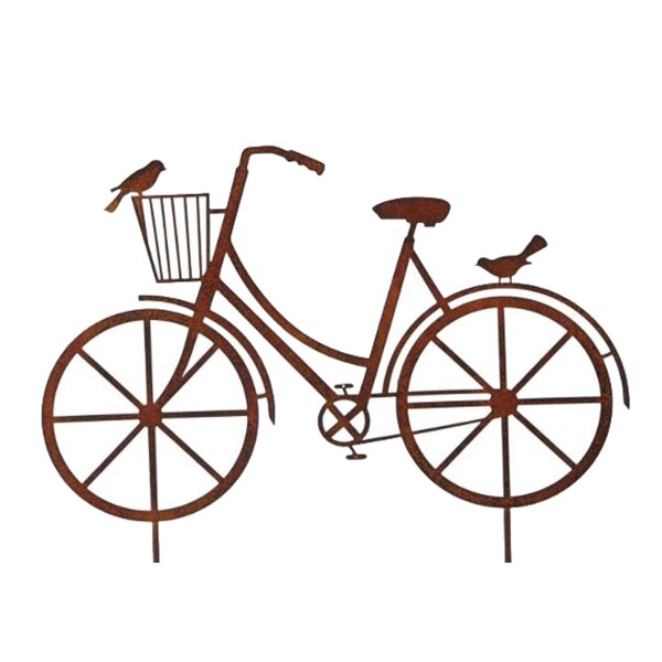 Dekofigur Gartenstecker Fahrrad 30x19 cm im Rost Design - Rostfigur für den Garten, Gartendeko, Metalldeko