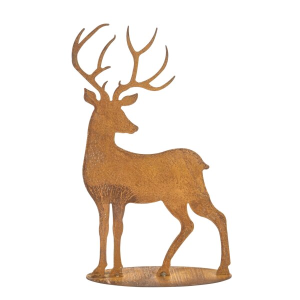 Rostfigur Hirsch H:35 cm - Winterdeko, Jäger, Weihnachtsdeko, Rost Design, Dekofigur für den Garten, Gartendeko, Metalldeko