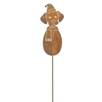 Weihnachtlicher Gartenstecker Hund H:115 cm - Winterdeko,...