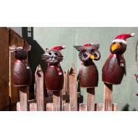 Zaunhocker Wintertiere mit Weihnachtsmütze (4er Set)...